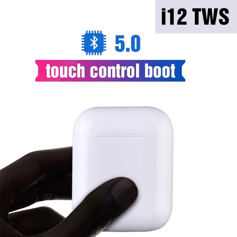 AMTERBEST i12 Tws Беспроводные Bluetooth 5,0 мини наушники сенсорное управление наушники гарнитуры для Iphone Android PK i30 i60 i200 i500