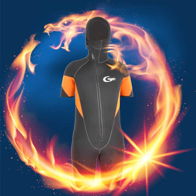 Профессиональный 5 мм неопреновый Мужской гидрокостюм с молнией спереди для