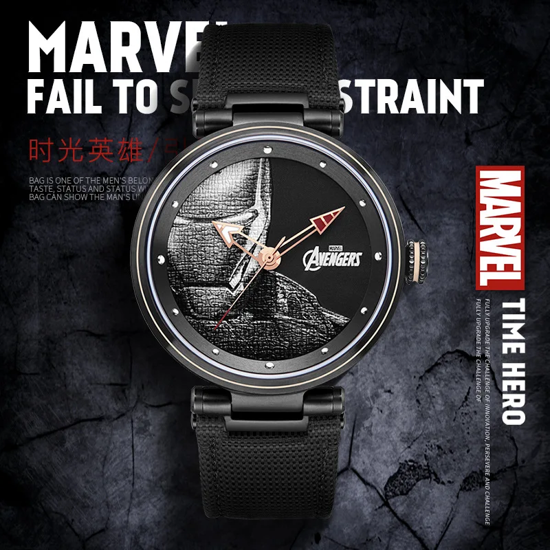 

Disney Men's Nylon Strap Waterproof Quartz Watch Marvel Watch Fashion Unique Luminous Iron Man Watch Men's Watch