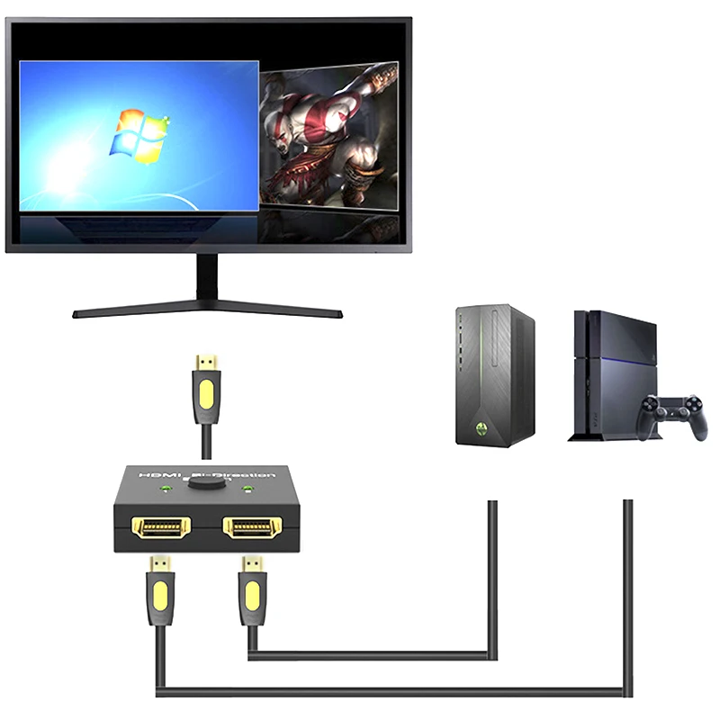 HDMI 2 0 Bi direction интеллектуальный коммутатор 2x1 1080p 4K разрешение Ultra HD