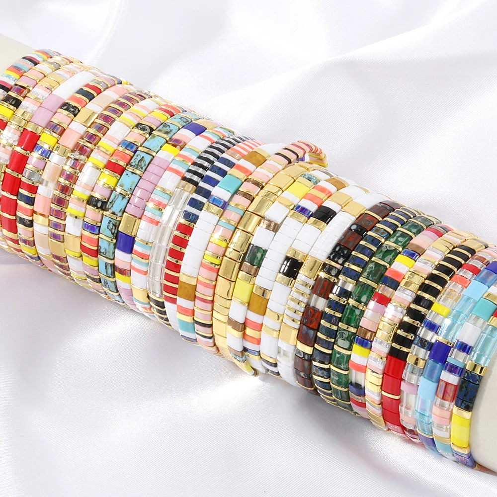

Rttooas 4pcs Boho Tila Beads Bracelet for Women Miyuki Pulseras Mujer Femme 2022 Summer Sunshine Friendship Gift Beach Jewelry