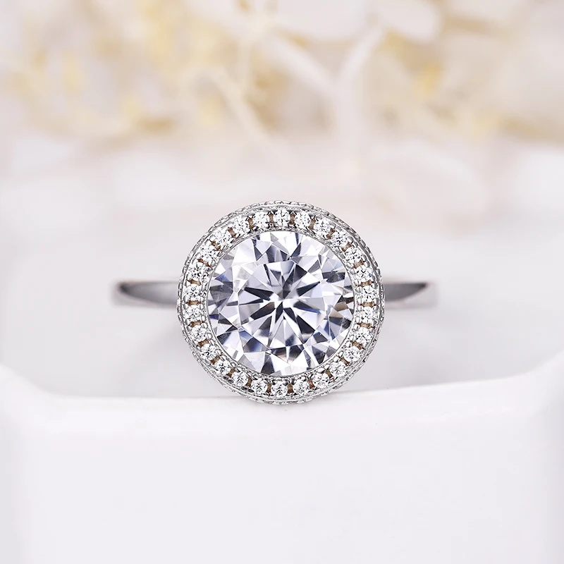 Женские кольца ANGELFRIGG из настоящего серебра 925 пробы с прозрачными круглыми
