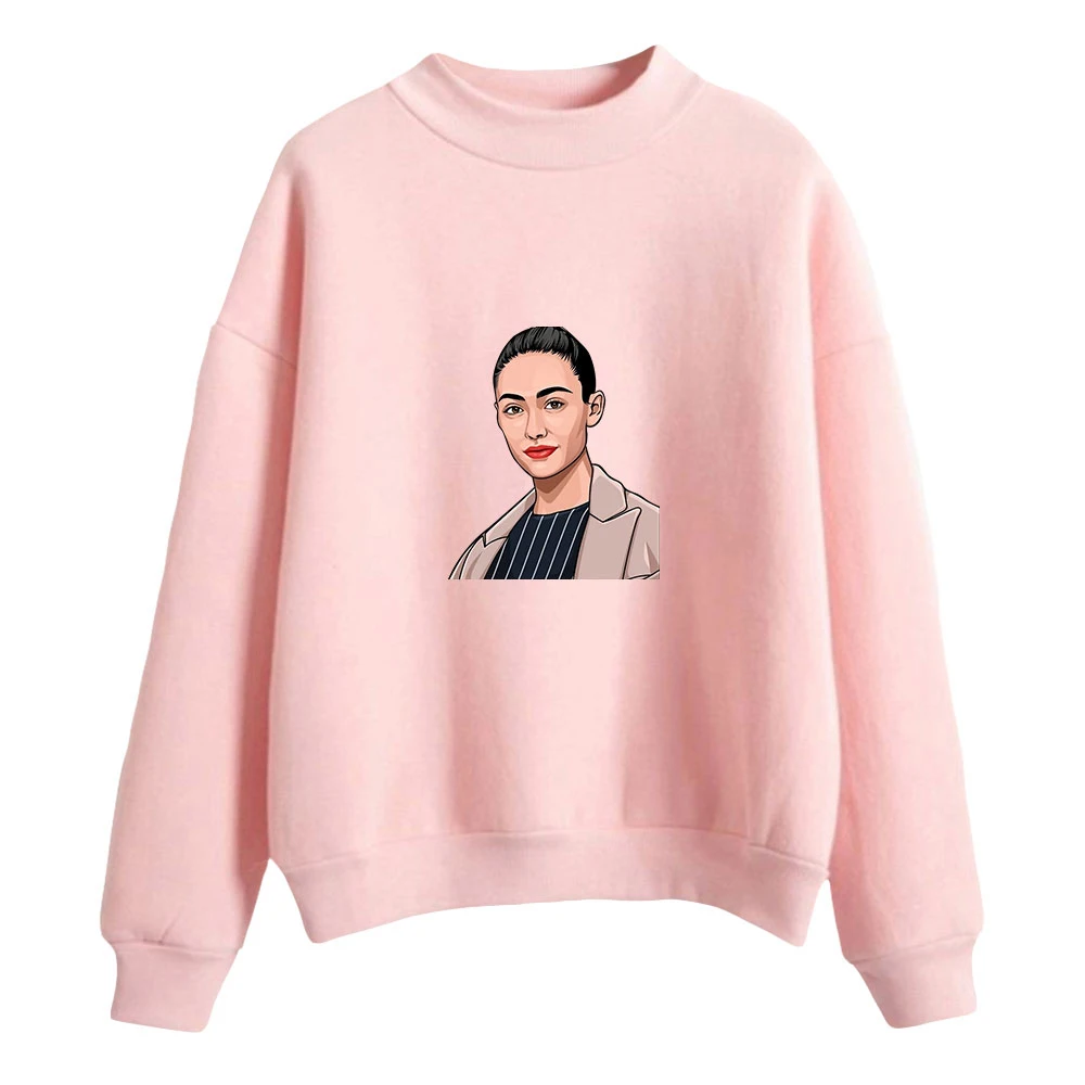 

2021 New Emmy Rossum 2D Print Women Men High collar sweatshirt Casual Turtlenecks Clothes