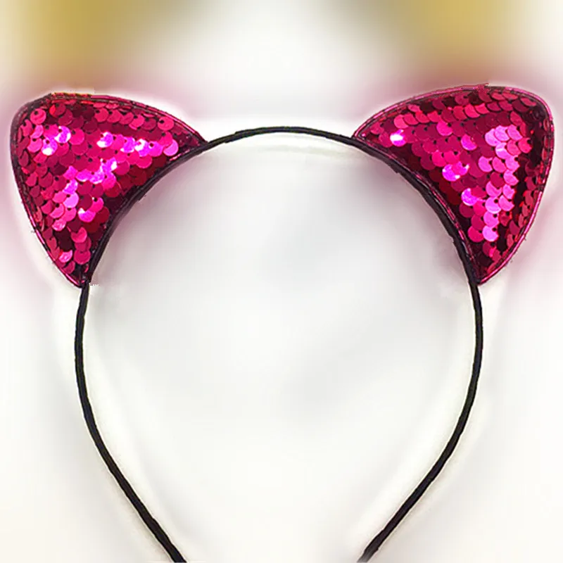 Милая блестящая повязка для волос с кошачьими ушками Детские аксессуары женщин
