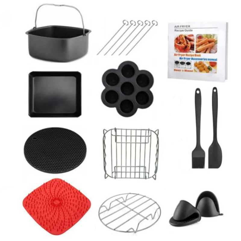 

Air Fryer Accessories 8 Inch Square With Recipe Cookbook For Gowise Phillips Cozyna Fits All 5.3QT -8QT Air Fryer