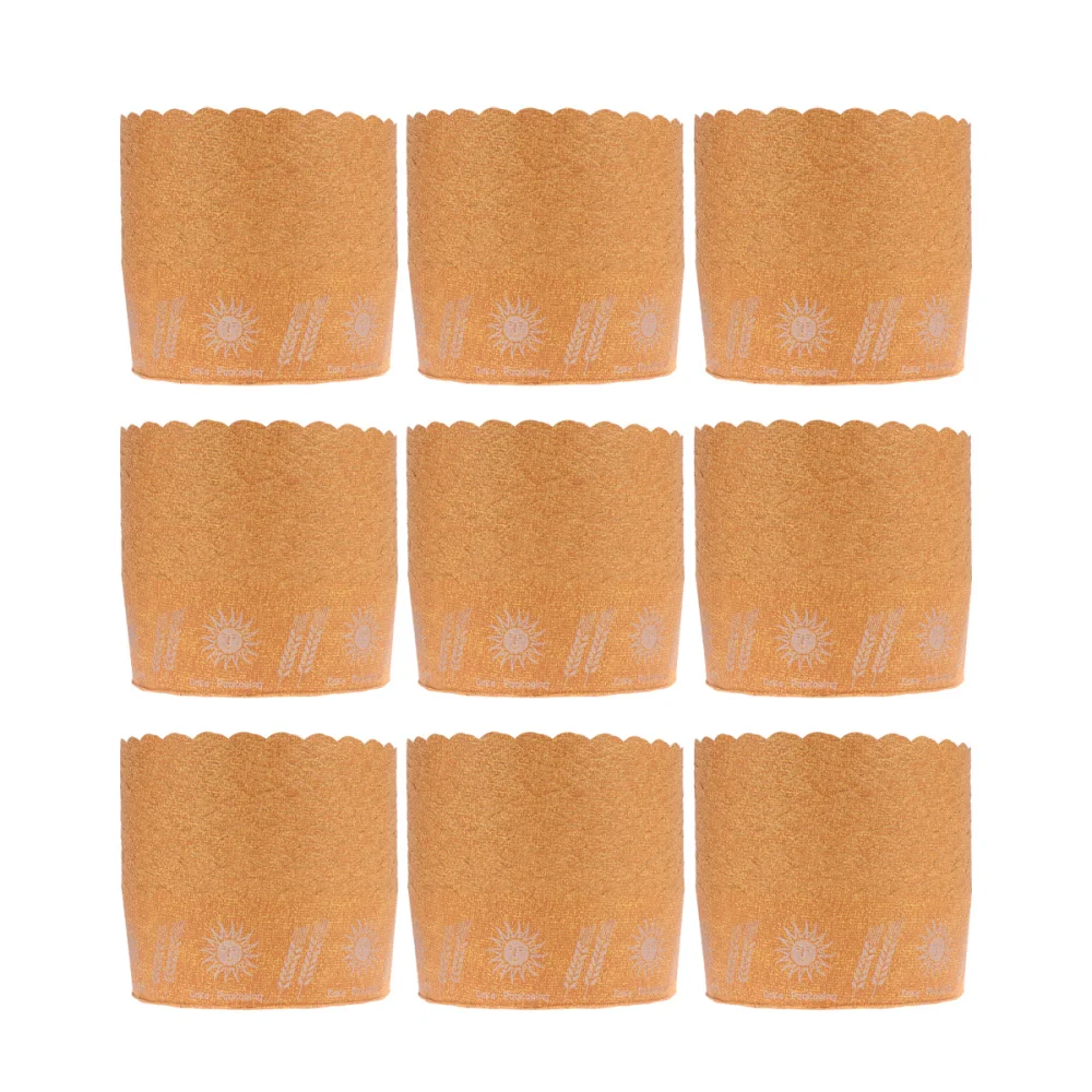 

90PCS 6 Inches Large Muffin Cups Molds Kraft Paper Sunflower Cupcake Cake Pattern Liners Paper Baking