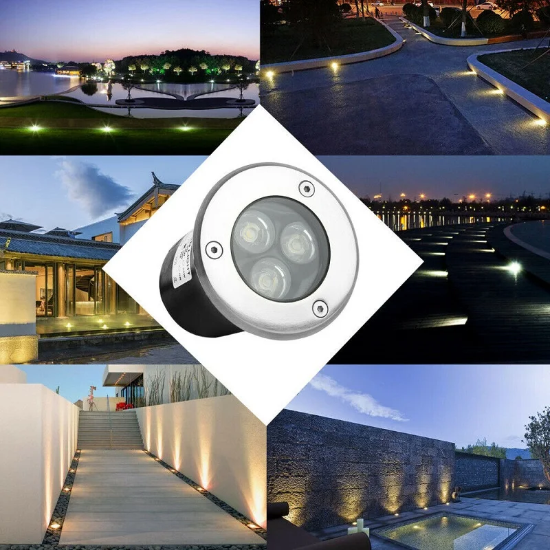 

4PCS LED Floor Lamp stainless steel LED underwater light 12/24V Outdoor Warm White Pathway Swimming Pool light