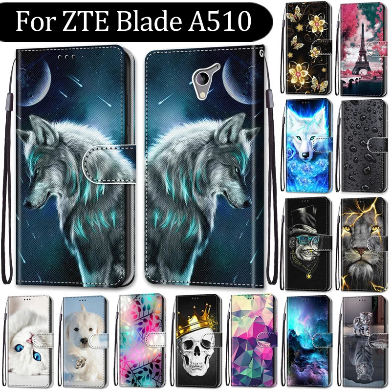 Чехол для ZTE Blade A510 чехол-книжка кошелек Роскошный чехол кожаные сумки подставка