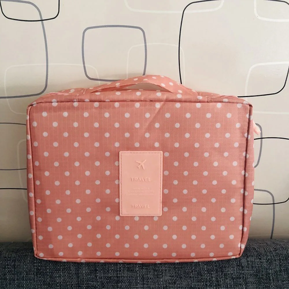 pink spot Женский косметический корейский органайзер для путешествий, многофункциональная косметичка - Цвет: pink spot
