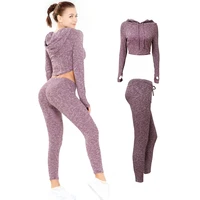 sexy nude fitness sport yoga suit women clothing outfits 2pc sportswear quick drying training running clothes long sleeve
