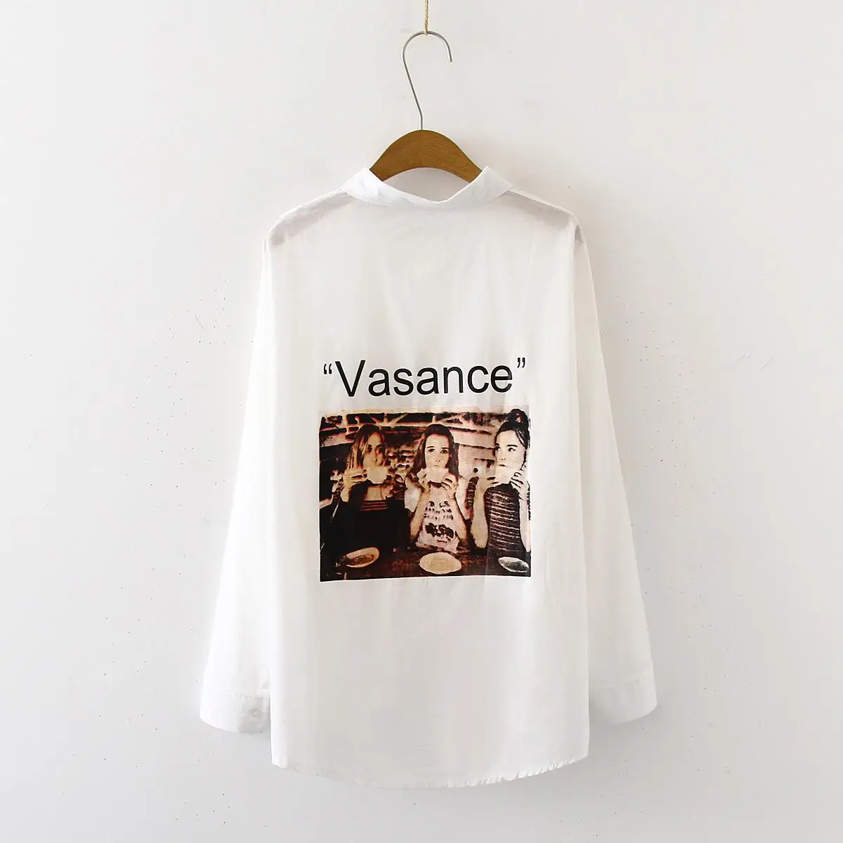 2020 Весенняя мода ulzzang уличная Хлопковая женская блузка с аппликацией блузки