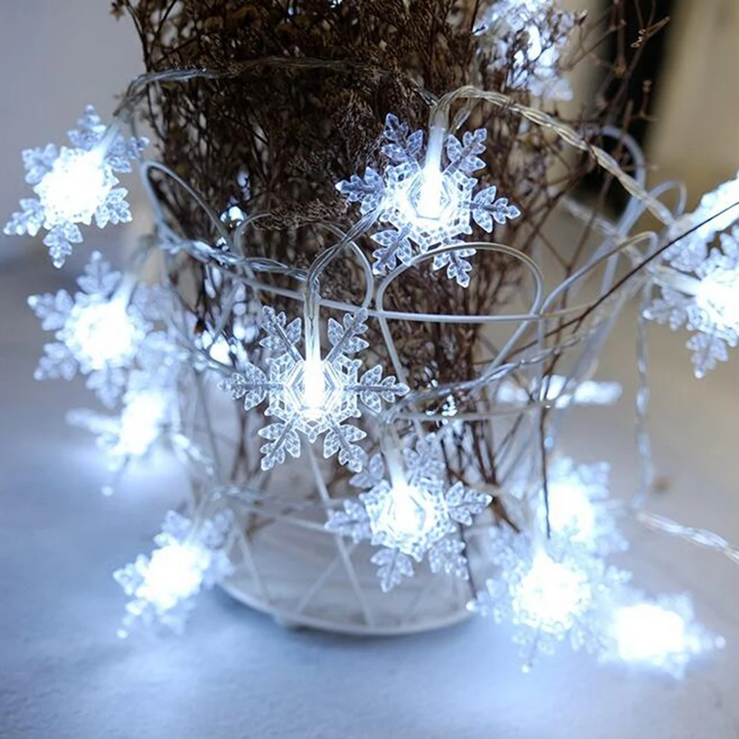 

LED Snowflake Light String Santa Claus String Lights Room Christmas Party Decoration Lights Outdoor Garden String Lights
