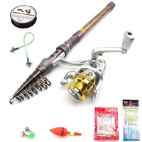 carbon 1 8m 3 6m telescopic rod and 8bb reel set fishing rod carp spinning fishing fish tool tackle sea spinning rods