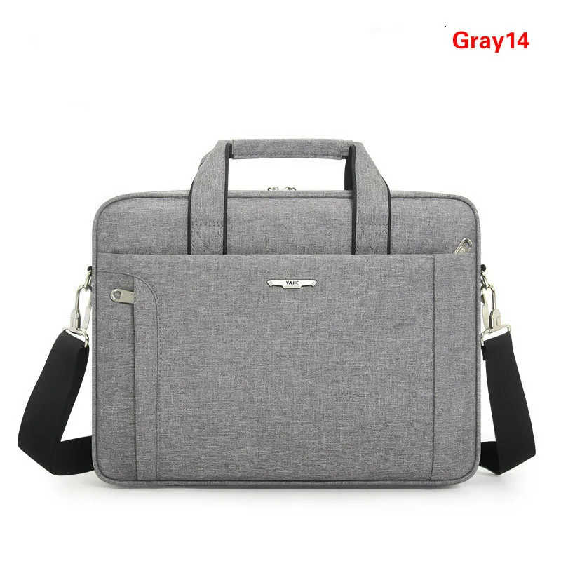 Gray 14 inch OYIXINGER мужской портфель для ноутбука 14 15,6 дюймов, водонепроницаемая оксфордская мужская сумка, деловая женская сумка-мессенджер на одно плечо - Цвет: Gray 14 inch
