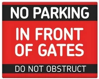 no parking in front of gates poster funny art decor vintage aluminum retro metal tin sign painting decorative signs