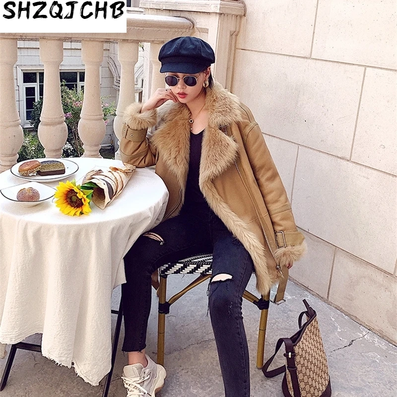 

JCHB 2021 Winter Jacket Women Clothes Real Fur Coat Female Sheepskin Leather Coats Natural Fur Shearling Jacket 91626-186 KJ547