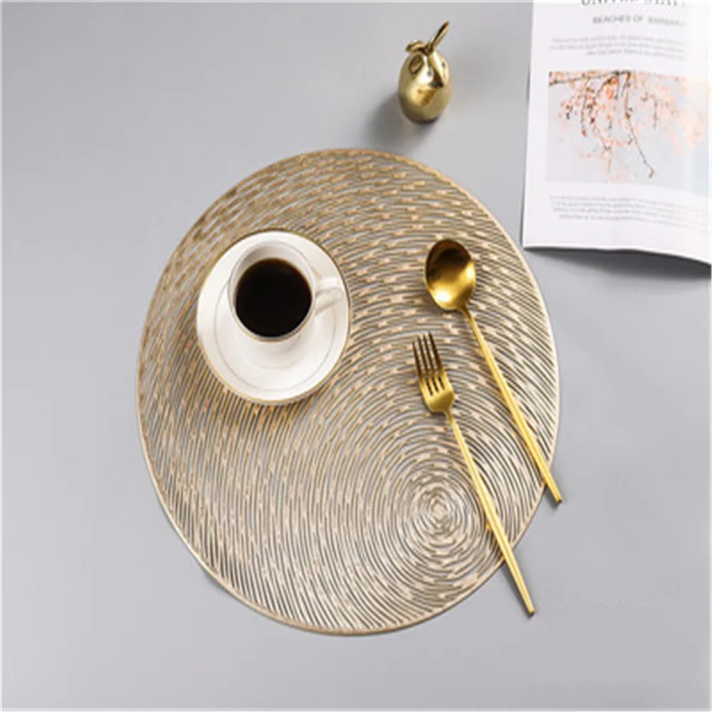 

3PCS Tableware Pads Heat Insulation Non-Slip Mats Restaurant Creative Round Placemat Hotel Reusable Hollow Coffee Coaster PVC