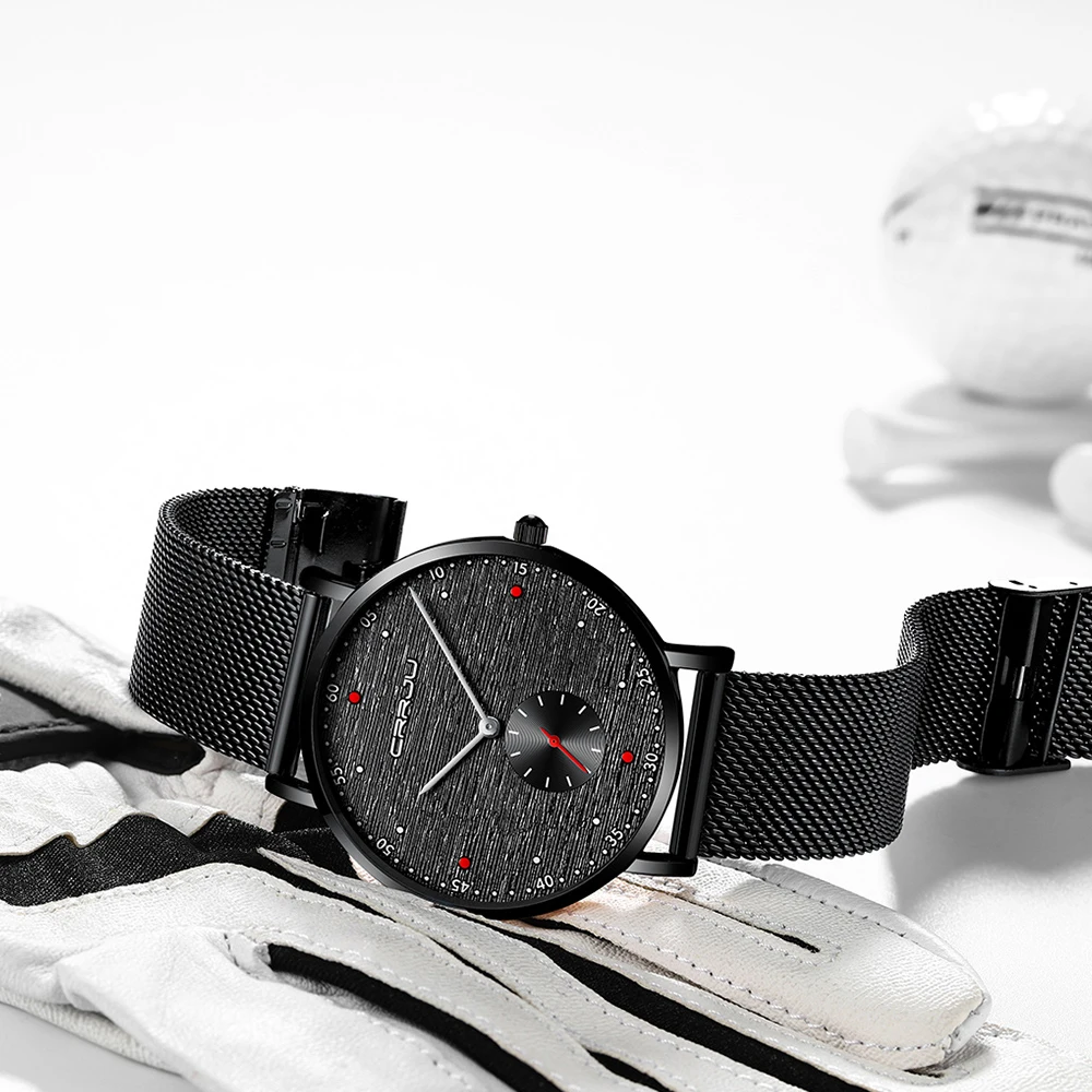 CRRJU Watch Men Fashion Business Watches Men's Casual Waterproof Quartz Wristwatch Blue Steel Clock Relogio Masculino