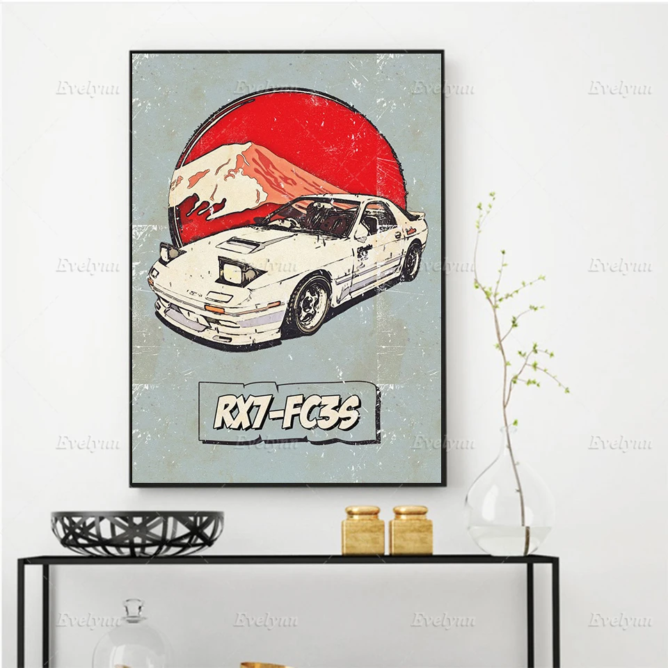 

Modern Hd Print Modular Pictures Vintage Initial D Ryosuke FC3S Poster Wall Art Canvas Painting For Living Room Home Decor Fr