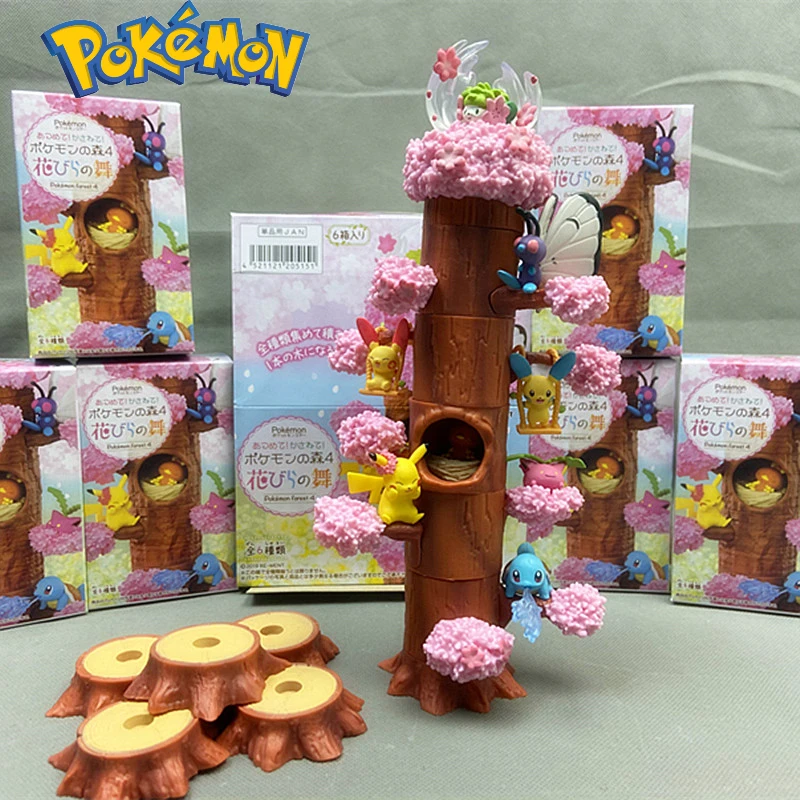 

Pokemon Toy 6 Pcs 6 Styles Pokemon Pikachu Wooden Stump Tree Stump Pokemon Sakura Dream Forest Blind Box Gift
