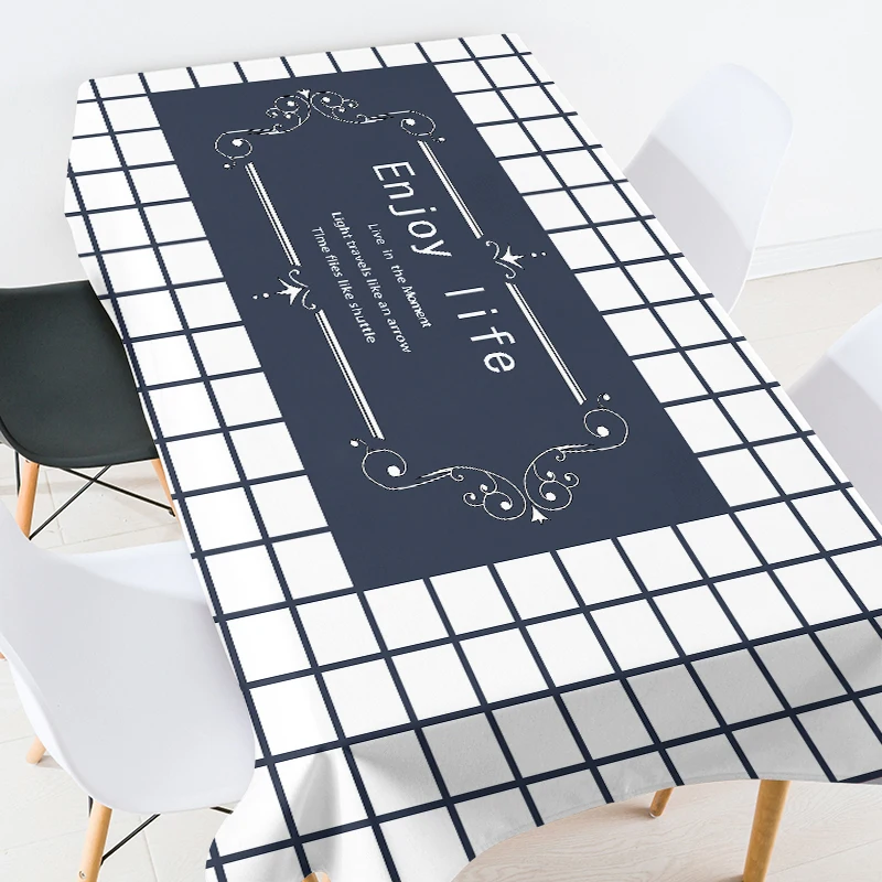 

Geometric Striped Lattice Table Cloth Dinning Table Set Decorating Oilcloth on Table Table Decoracion Para Mesa De Comedor