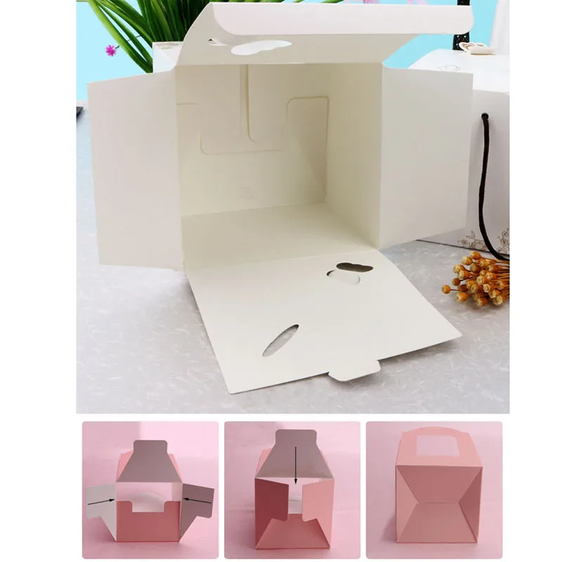 Подарочная коробка с 3d-бабочками для печенья конфет портативная ручками тортов