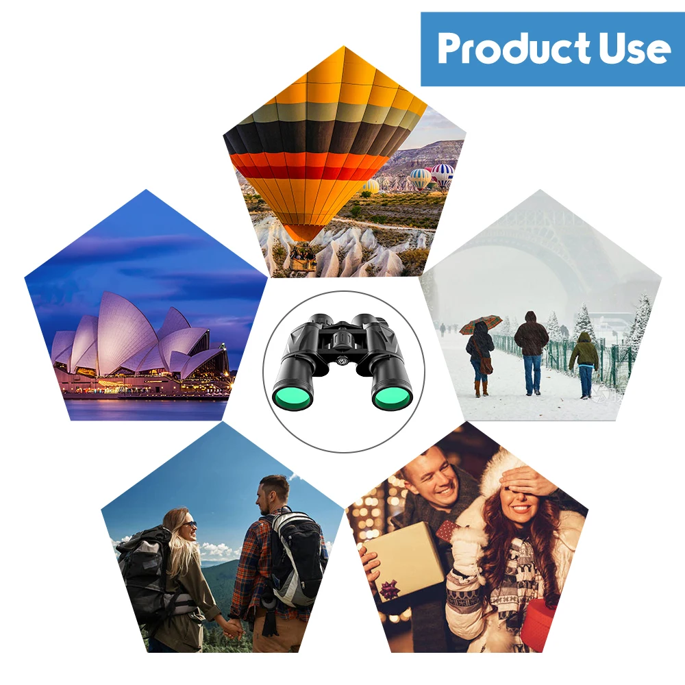 

Zoom Telescope 20*50 High Power HD Professional Folding Binoculars With Low Light Night Vision 1000M Hunting Telescope