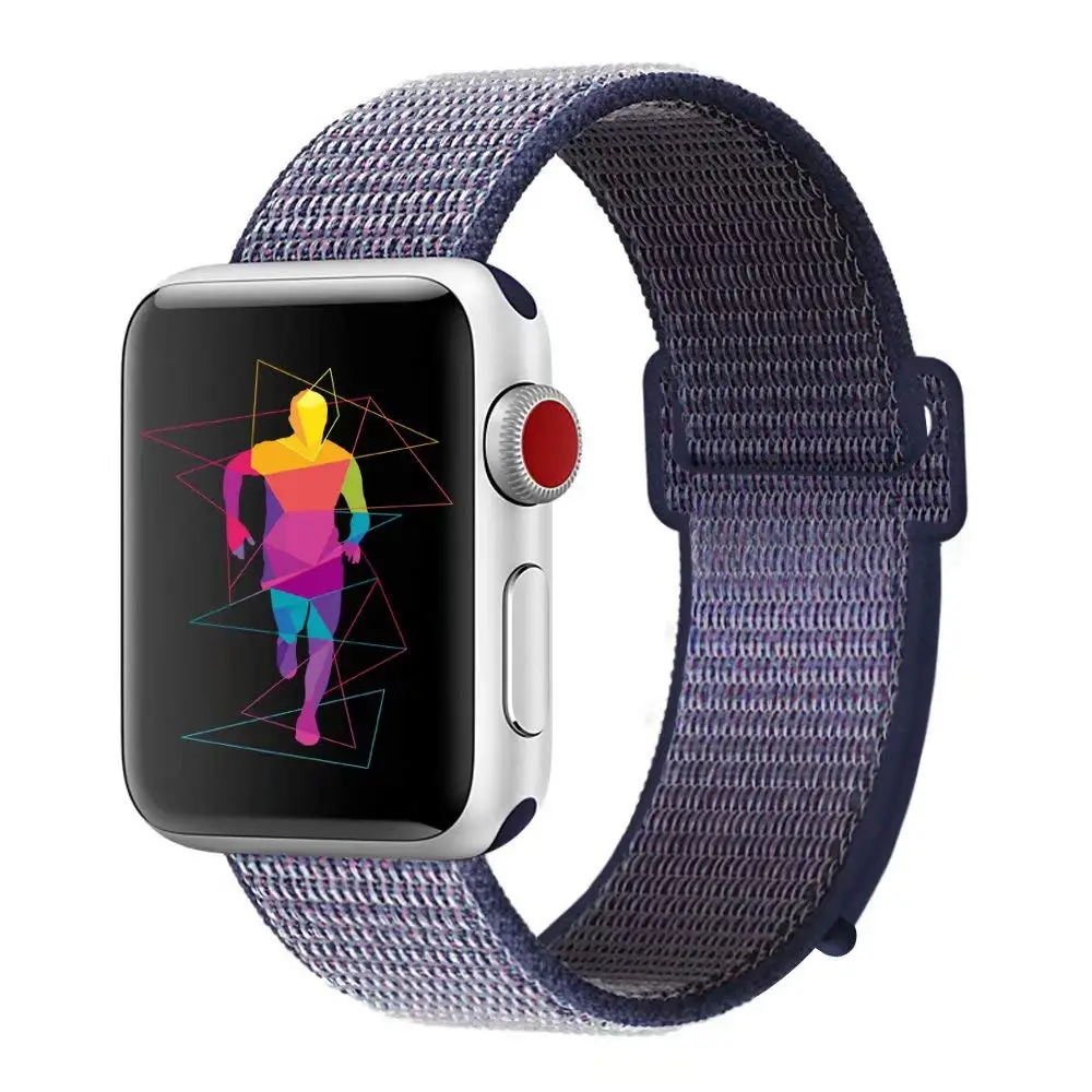 Нейлоновый ремешок для наручных часов Apple Watch 4 серии 3/2/1 38 мм 42 мм из мягкой дышащей ткани, сменный спортивный петля для наручных часов iwatch серии 4 40 мм 44 мм - Цвет ремешка: 25