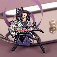 handmade kimetsu no yaiba anime badge brooch lapel pins enamel pin cosplay props metal bedge limited souvenir accessories gifts