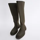 Женские ботинки челси Za, с круглым носком, высокие сапоги на толстой подошве, рыцарские ботинки на осень и зиму, 2021