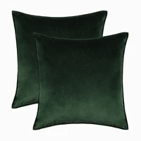 Inyahome Christmas Green Velvet Decor Throw Pillow Cover for Vintage Boho Farmhouse Bedroom Living Room Car Outdoors Couch Bed