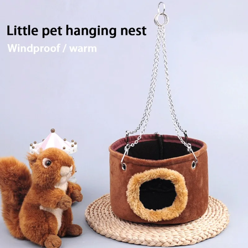 

Small Animals Hanging Hammock Hamster Bed House Warm Hut Cage Nest Toy for Squirrel Rat Hedgehog Guinea Pig Small Pet Supplies