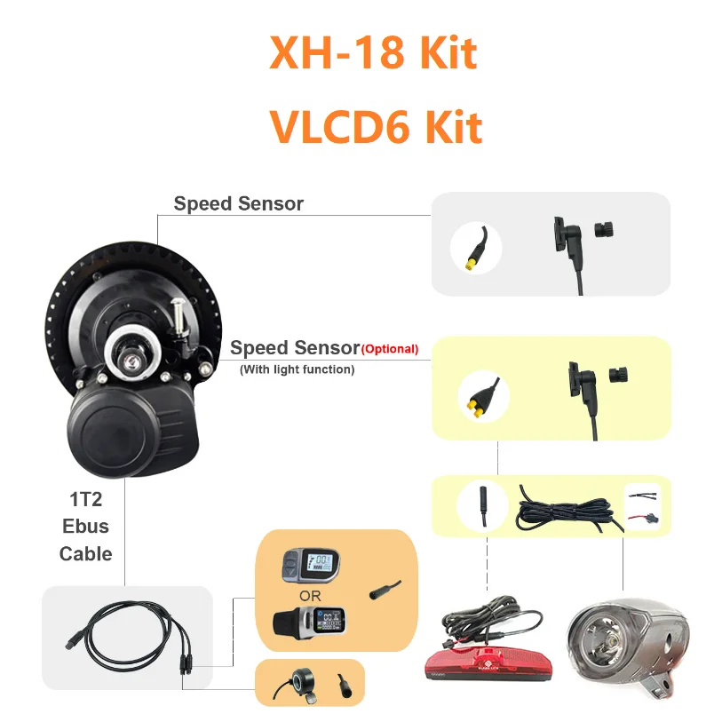 Когда-нибудь TSDZ2 Midmotor V ЖК-дисплей 6 Tongsheng 36 V/48 V 250 W/350 W/500 W электрический велосипед комплект крутящий момент Сенсор ЖК-дисплей дисплей