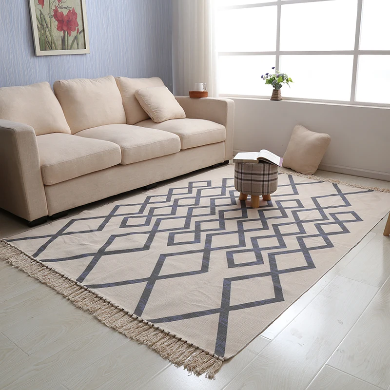 3 Morocco Hand Woven Living Room Carpet Geometric Blanket Home Bedroom Area Rugs Floor Sofa Coffee Table Mat Ins Nordic Carpet - Цвет: 3