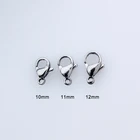 Застежки-карабины 10 шт.лот 10 мм 11 мм 12 мм для ювелирных изделий сделай сам, соединительная Пряжка из нержавеющей стали