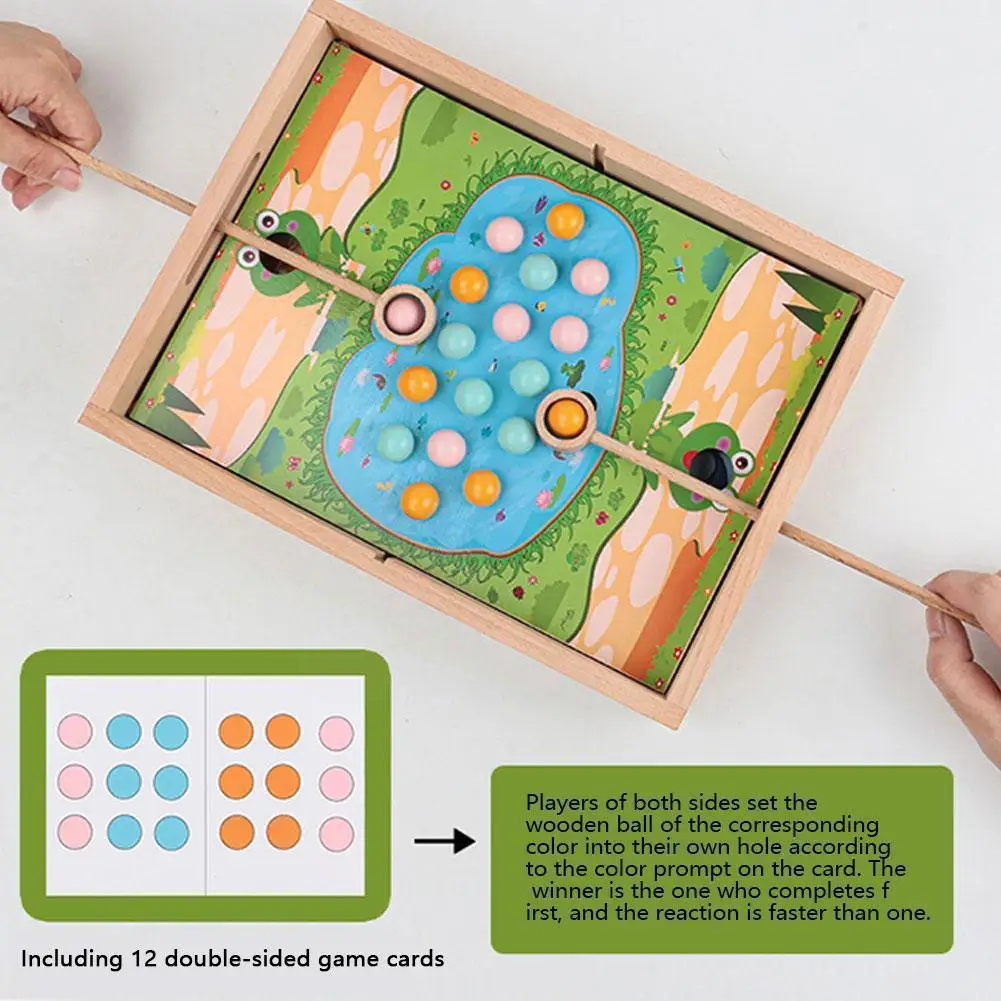 

Montessori Wooden Four-in-one Peas And Bead Magnetic Fishing Toy Concentration Training Children Early Educational Toy For W0B6