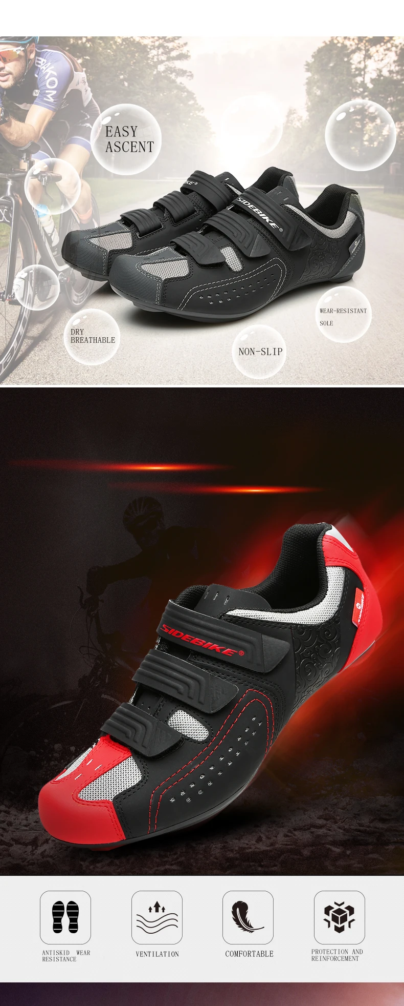 SIDEBIKE/ультралегкий замок; обувь для шоссейного велосипеда с дышащей нейлоновой подошвой; обувь для велоспорта из искусственной кожи; спортивные кроссовки для мужчин и женщин