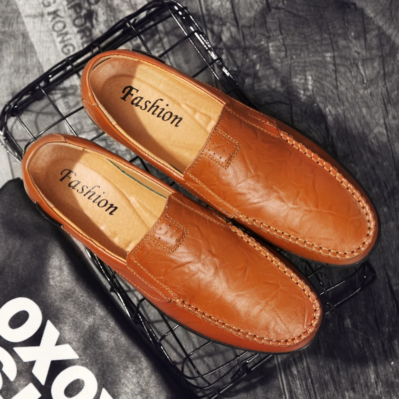 Мужская обувь из натуральной кожи повседневная Элитный бренд 2021 мужские лоферы