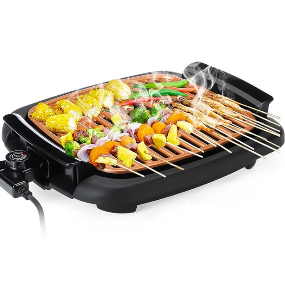 nonstick electric indoor smokeless grill portable bbq grills fast heating easy to clean square griddle hfing free global shipping