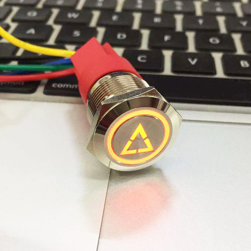 Металлический кнопочный переключатель символы рисунка на заказ светодиодный