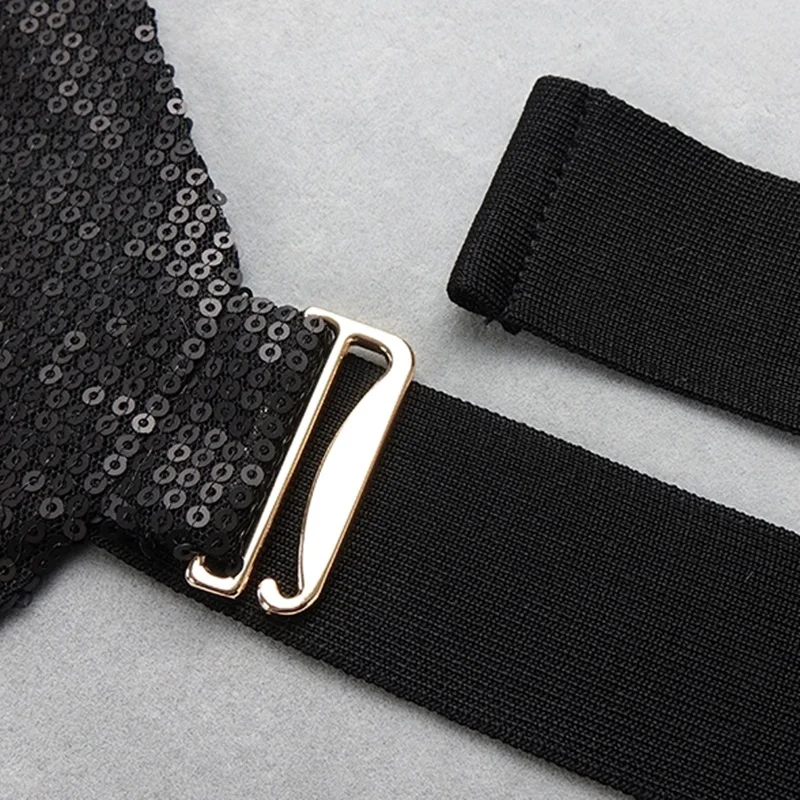 Женское вечернее платье мини с блестками Сетчатое облегающее драпированное