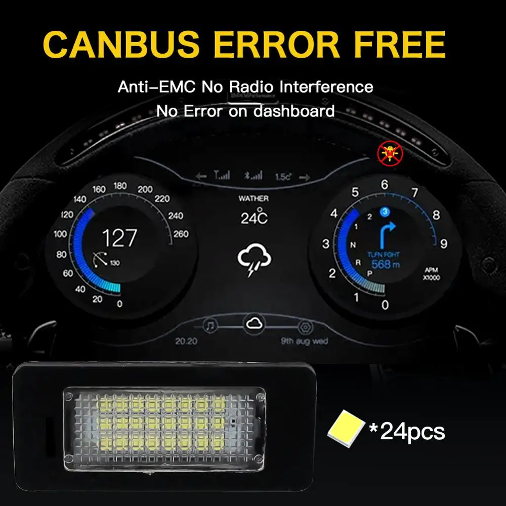 Светодиодный CANBUS без ошибок Подсветка регистрационного номера база лампы для BMW 5