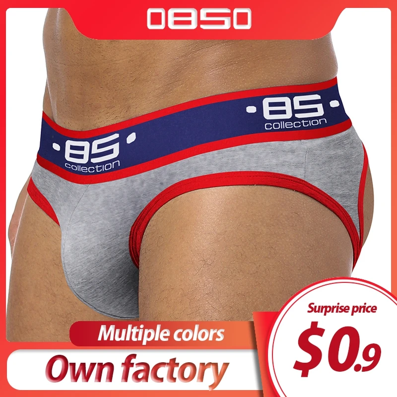 85 Брендовое Мужское нижнее белье сексуальные хлопковые стринги с открытой