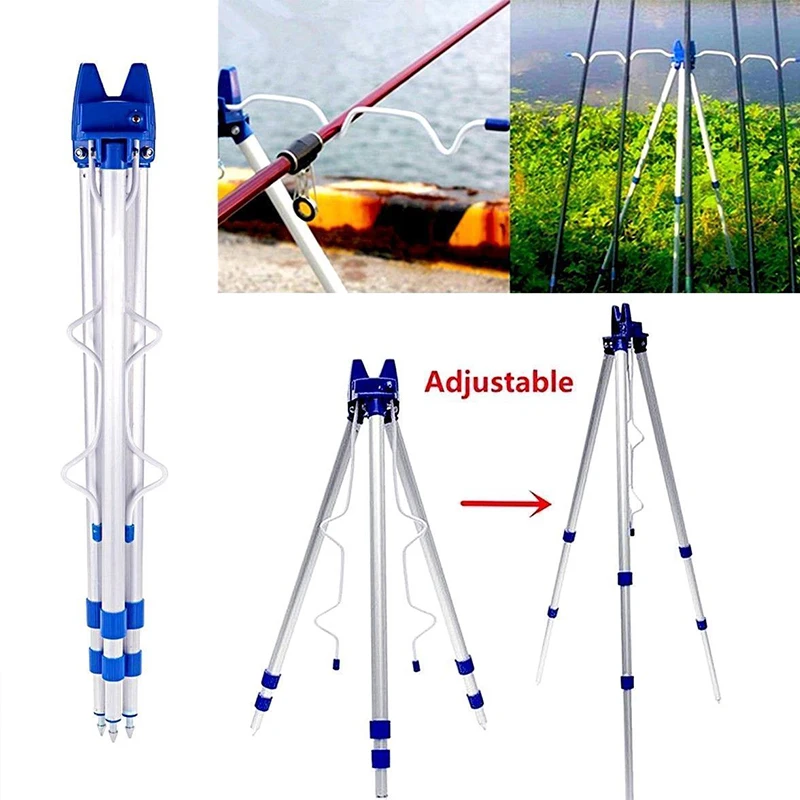 

Portable Folding Fishing Rods Tripod Stand Rest Tackle For Sea Beach Travel Retractable Fishing Rod Holder Aluminum Alloy Tripod