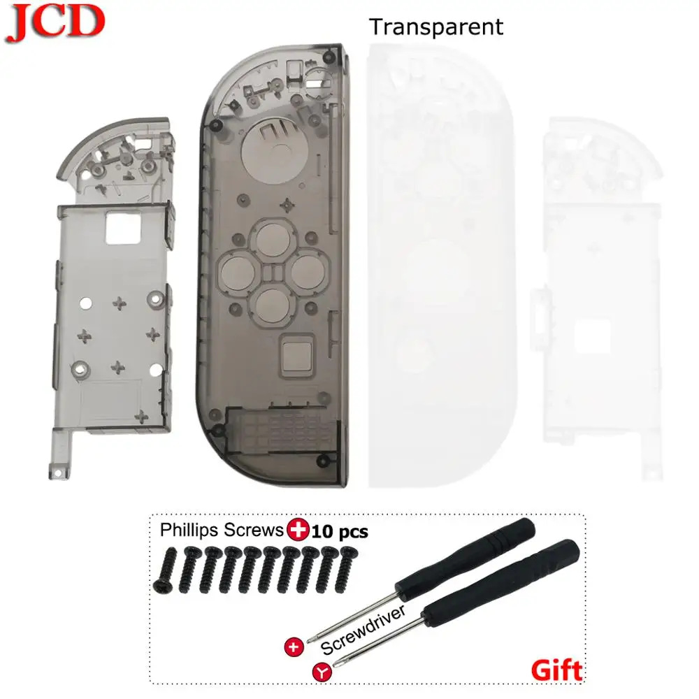 No16 R Transparent JCD, высокое качество, для Joy-con, прозрачный корпус для kingd, для переключателя NS JoyCon, контроллер, сделай сам, корпус, оболочка, правый, левый чехол - Цвет: No16 R Transparent