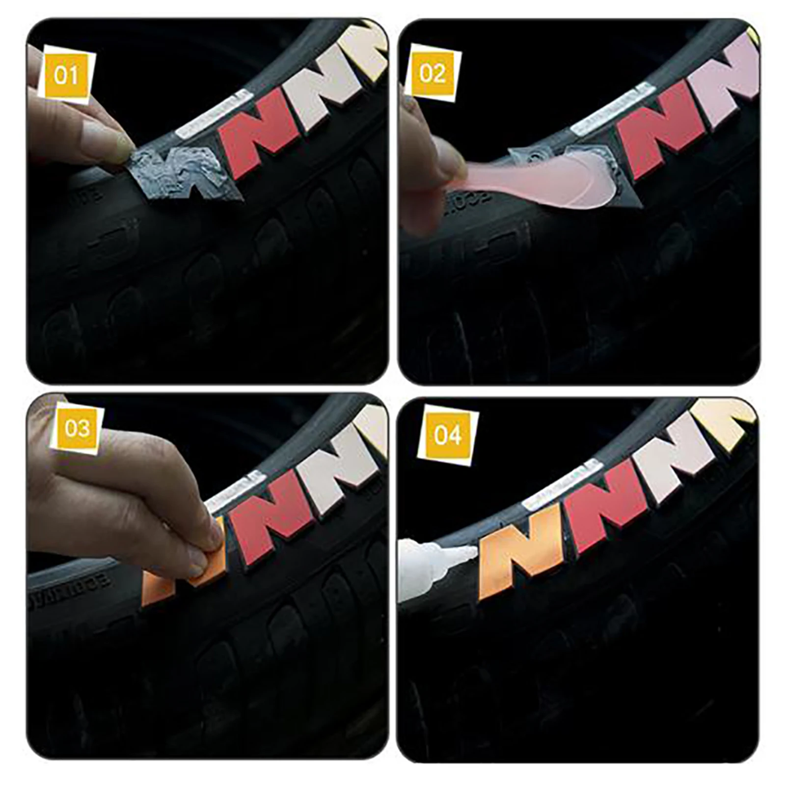 

Tire 3D Letter Stickers Special Glue Professional High-quality Waterproof And Dustproof Strong Car Accessories Universal Auto Ho