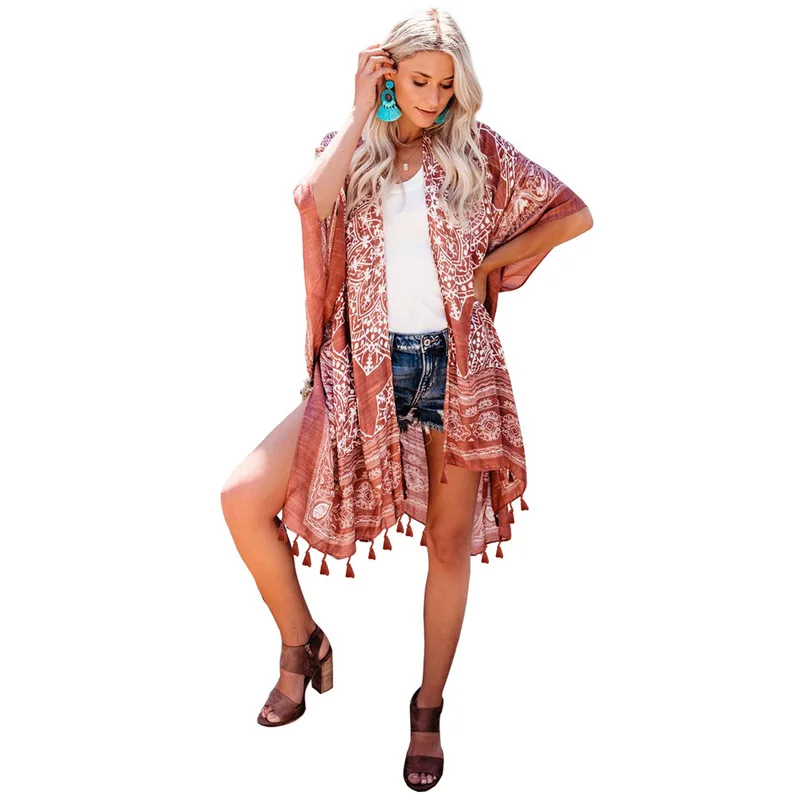 

Beachwear Pareo For The Beach Saida De Praia Swimsuits Dresses Dress Summer Shiying Hawaiian Print Medium Women Polyester