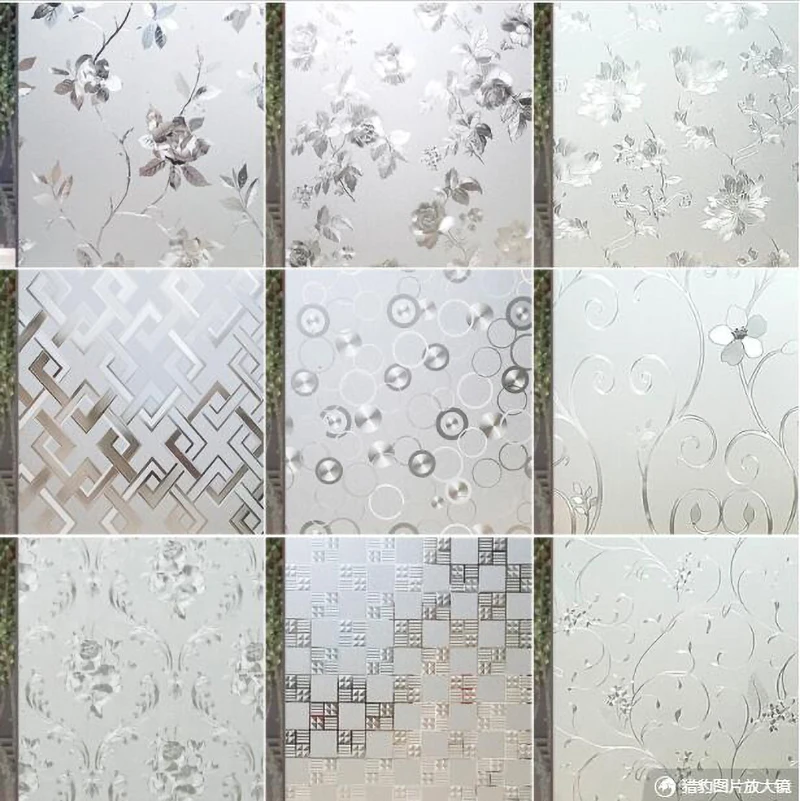 

Thickened Window Glass Sticker Opaque Anti-peep Anti-ultraviolet Frosted Glue-free Electrostatic Embossed Flower Privacy Film