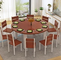 table and chair combination dining table square round dining table folding telescopic modern simple household small family table