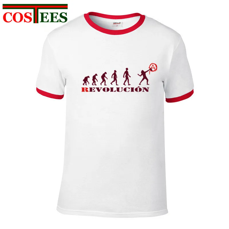 С забавным рисунком повседневные футболки для мужчин брендовая анархии Символ